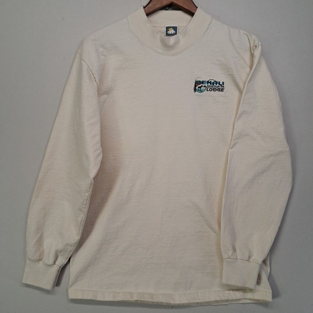 VTG Anvil Denali Backcountry Lodge Shirt Mens Large Cream Long Sleeve Mock Neck